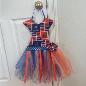 UF Gators Tutu girls hair bow holder organizer display Blue Orange tutu